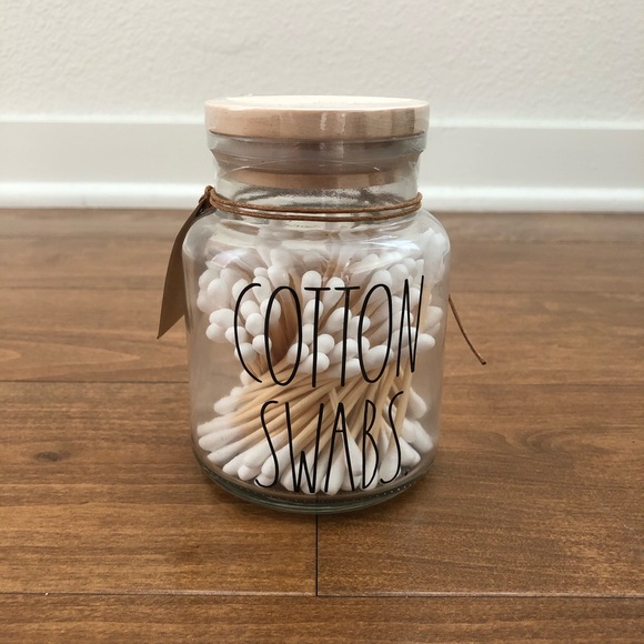 Rae Dunn COTTON SWABS glass jar